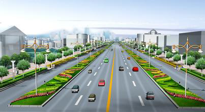 新桥工业区道路绿化亮化工程全面启动