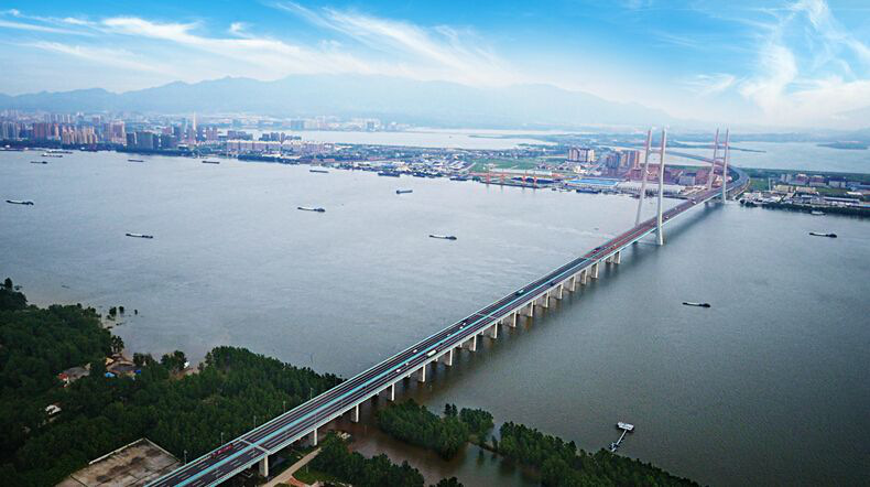 九江长江公路大桥全景图